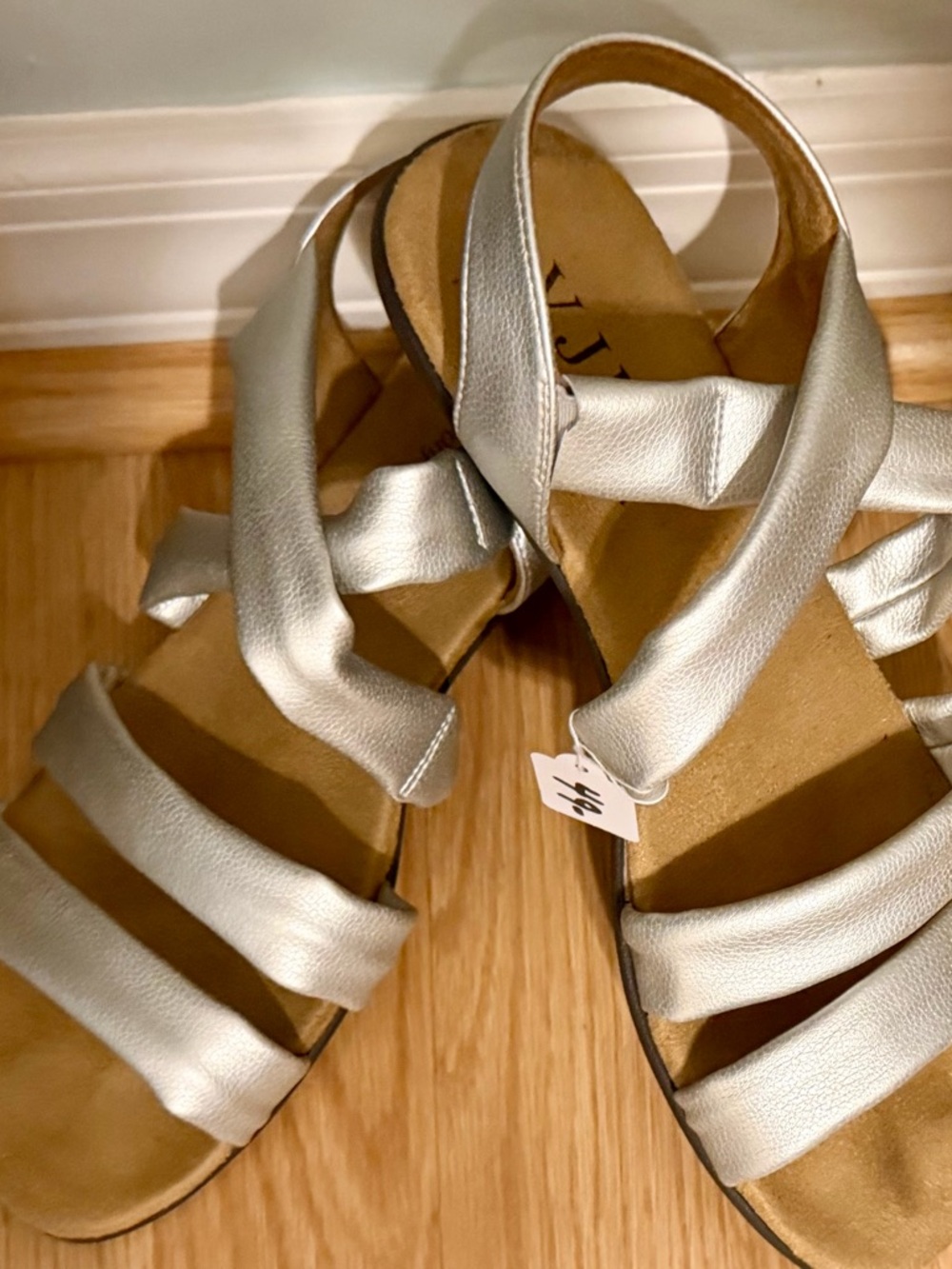 Silver Strappy Sandals